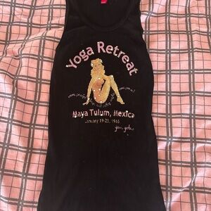Black Yoga Retreat Tank Top Joomi Joolz Y2K 90’s S